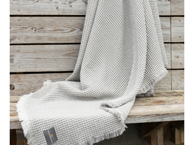 WAFFLE plaid, Light grey, 130x180 cm, 2 stk.